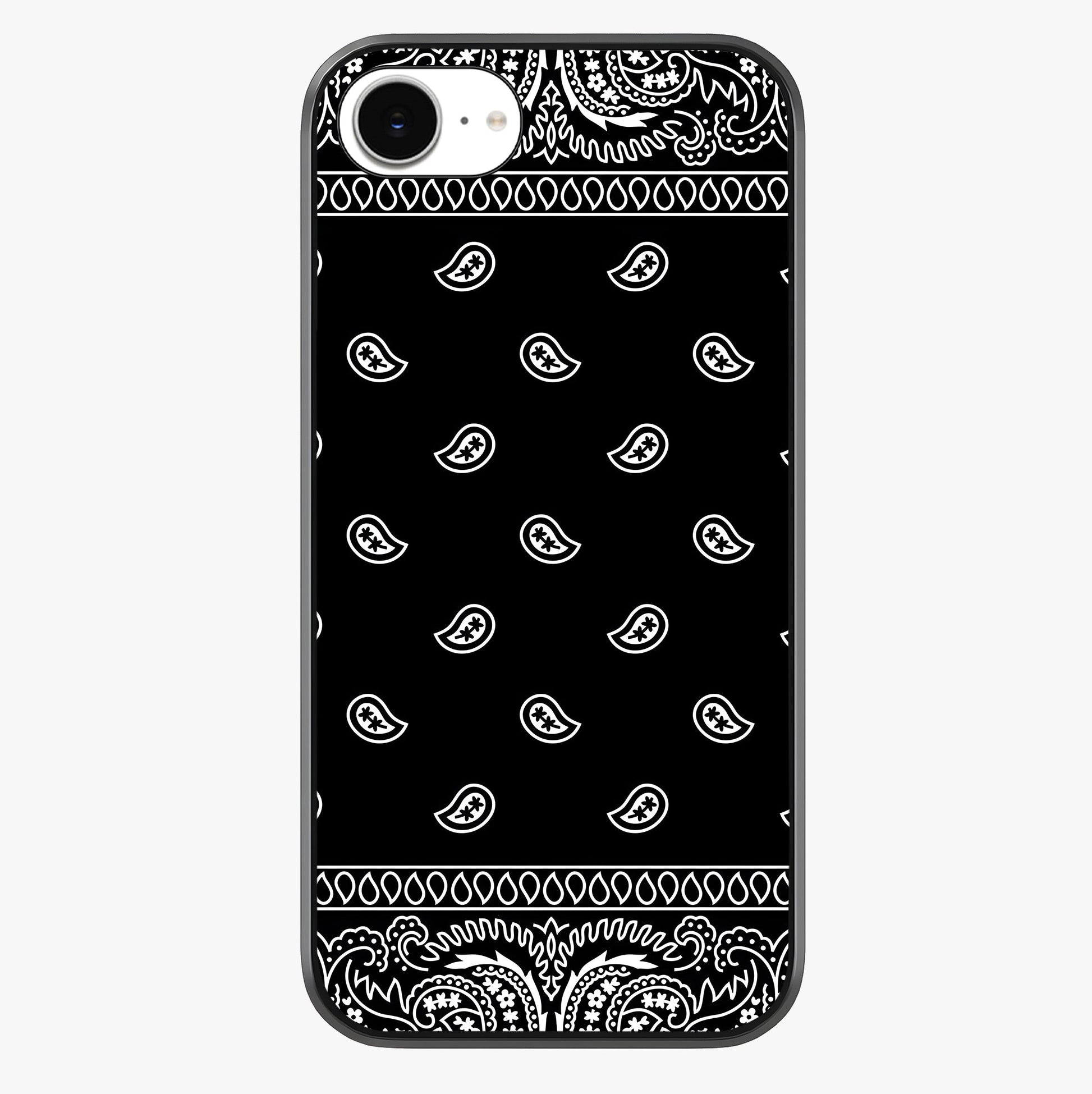 Retro Rebel Threads Glass Case showing full back design in clean flat view with glossy glass finish.
