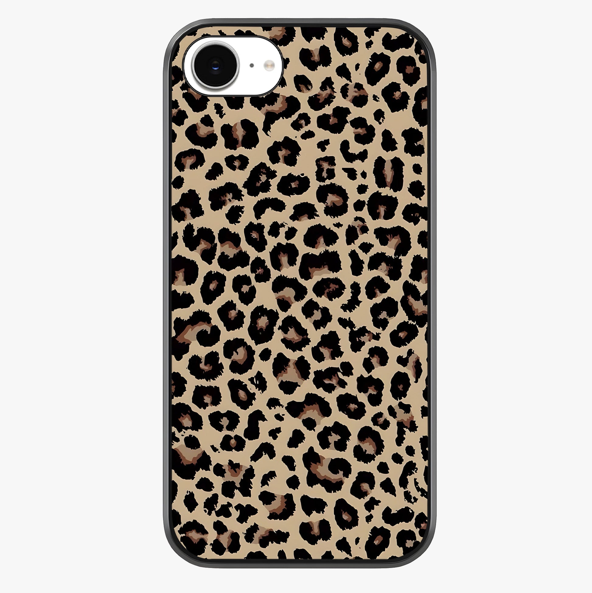 Savage Chic Pattern Glass Case showing full back design in clean flat view with glossy glass finish.