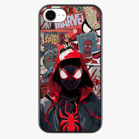 Spider Collage Street Glass Case showing full back design in clean flat view with glossy glass finish.