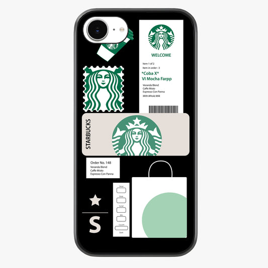 Starbucks Mocha Glass Case showing full back design in clean flat view with glossy glass finish.