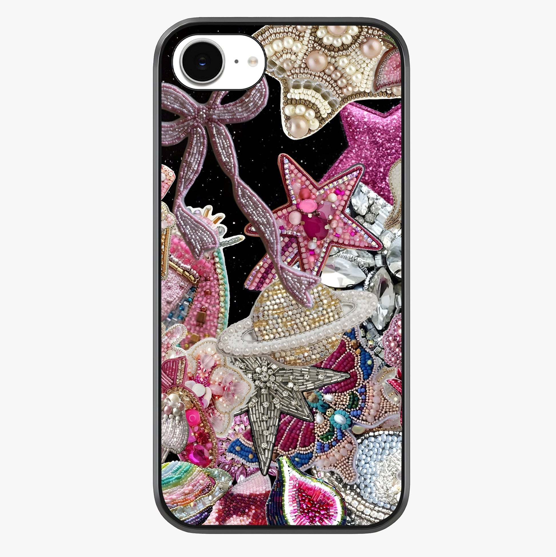 Starlit Jewel Dream Glass Case showing full back design in clean flat view with glossy glass finish.