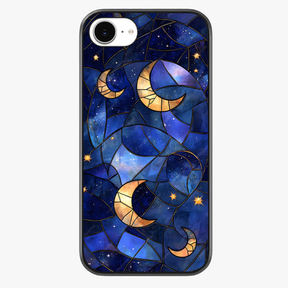 Starlit Sky Tapestry Glass Case showing full back design in clean flat view with glossy glass finish.
