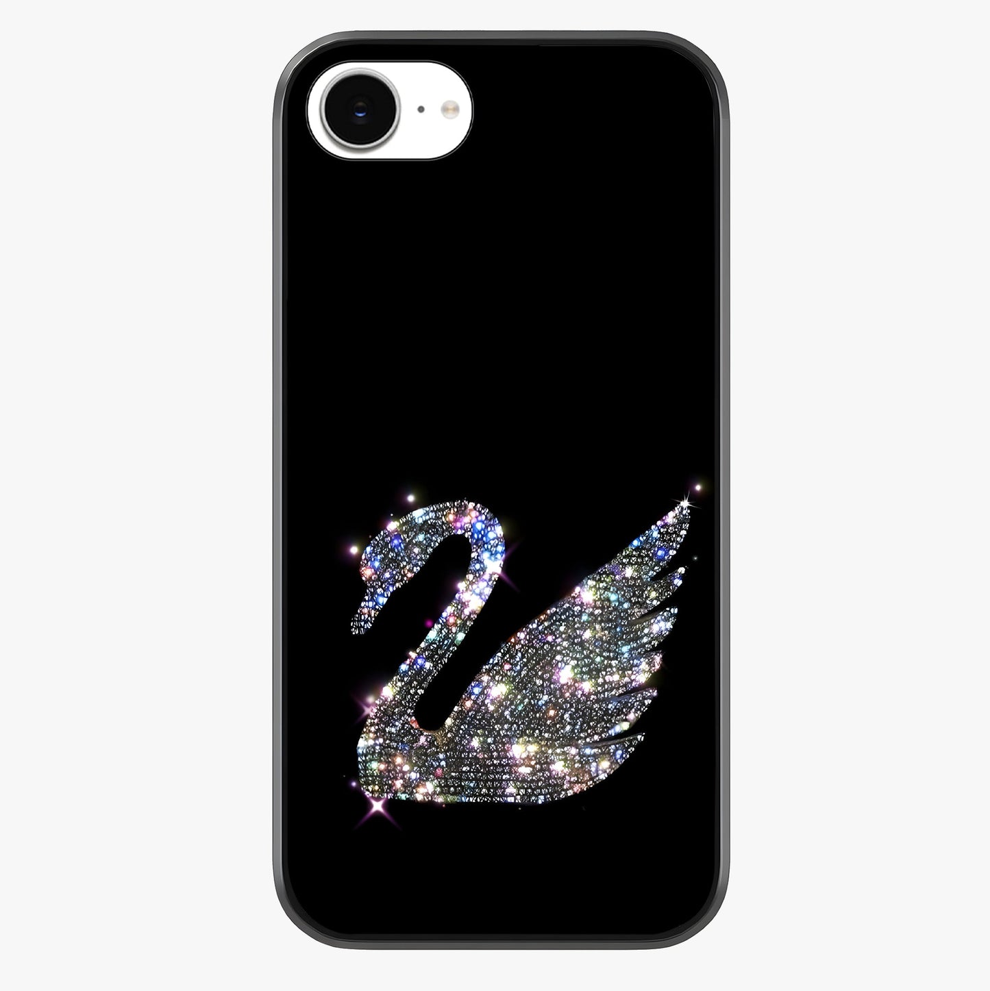 Starlit Swan Grace Glass Case showing full back design in clean flat view with glossy glass finish.