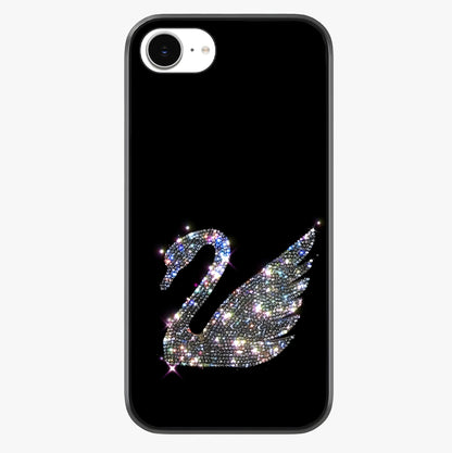 Starlit Swan Grace Glass Case showing full back design in clean flat view with glossy glass finish.