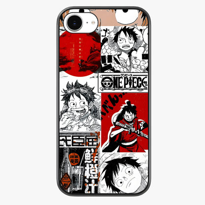 Strawhat Chaos Panels Glass Case showing full back design in clean flat view with glossy glass finish.