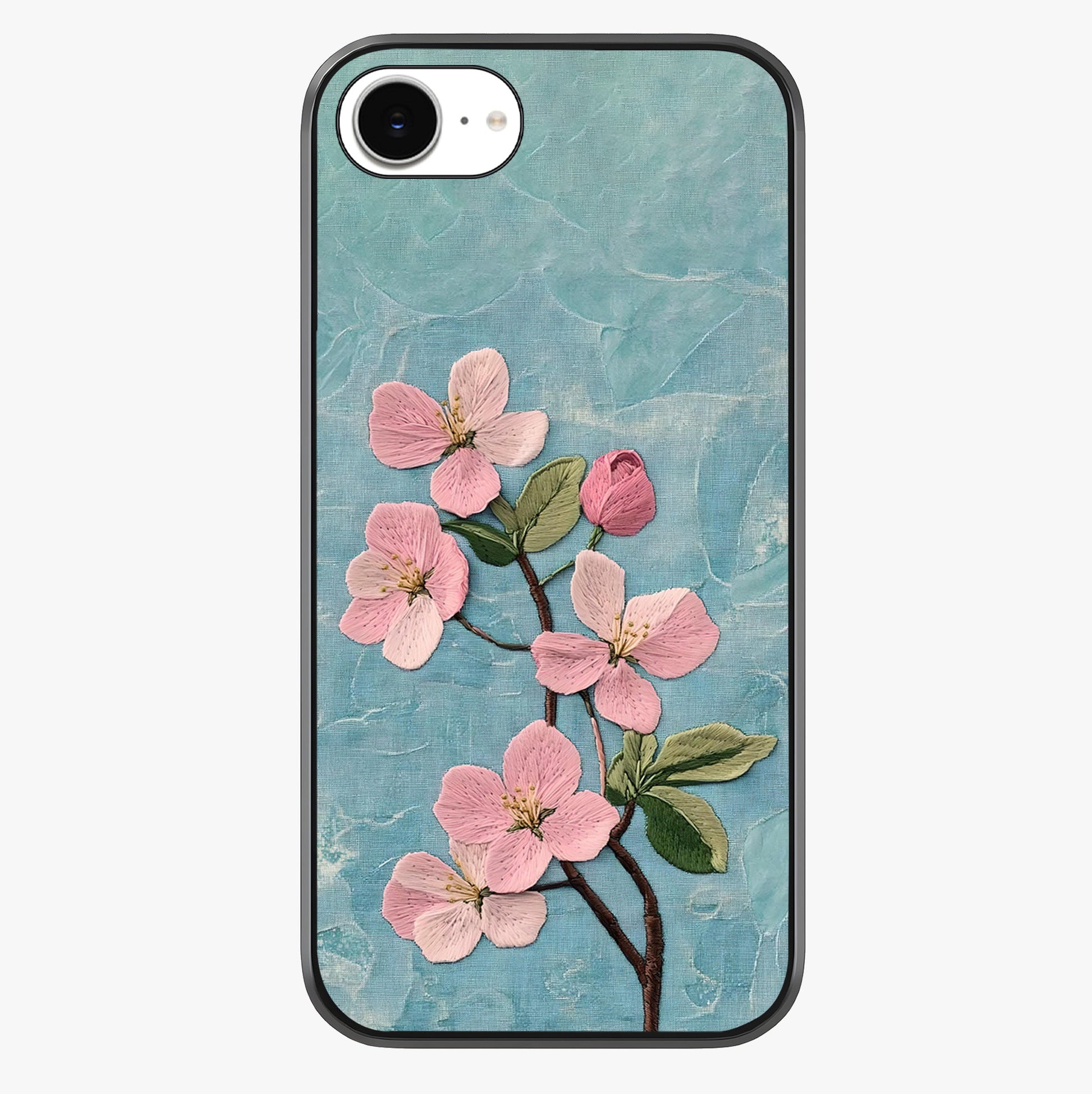 Threaded Blossom Breeze Glass Case showing full back design in clean flat view with glossy glass finish.