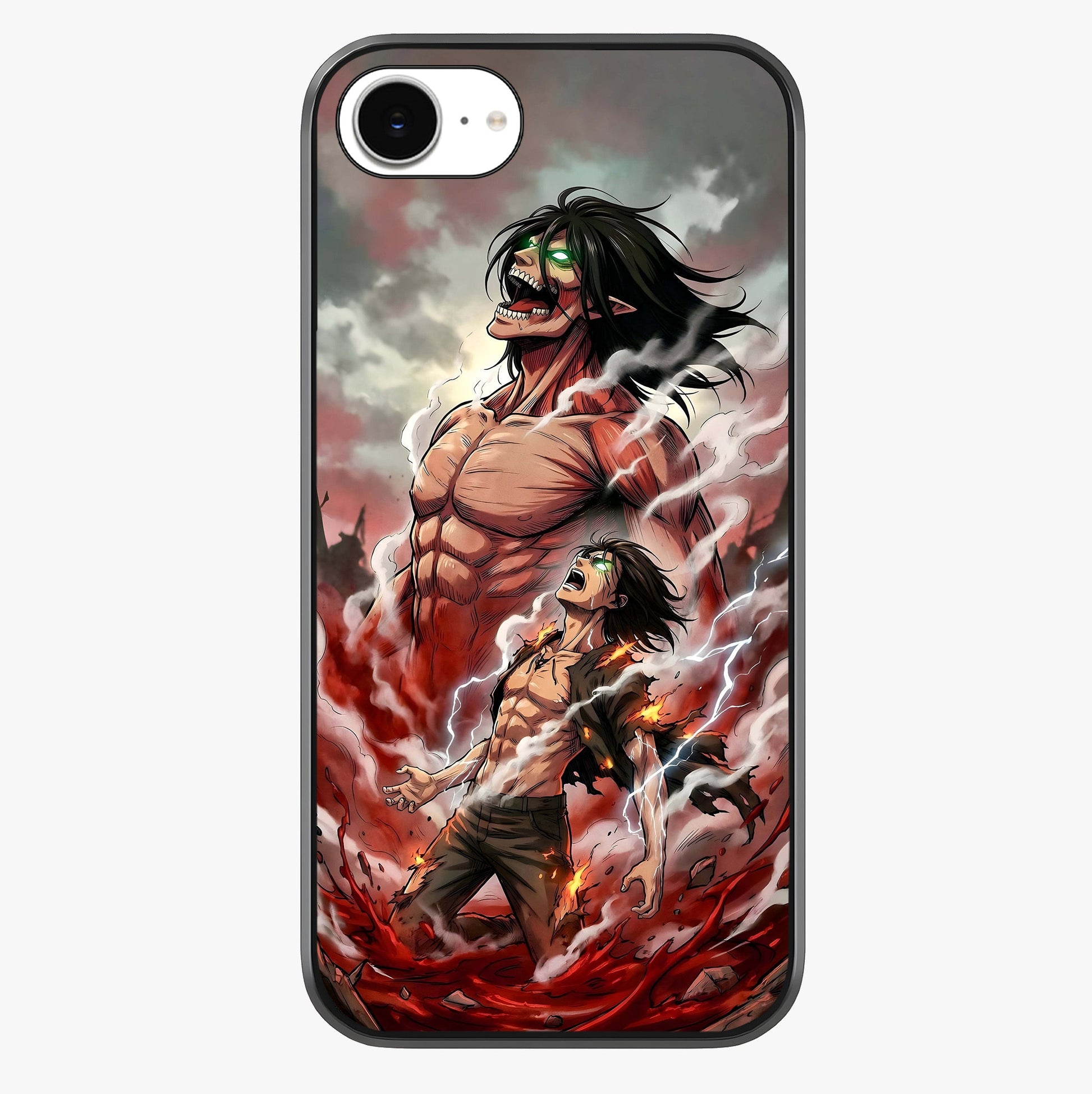 Titan Awakening Fury Glass Case showing full back design in clean flat view with glossy glass finish.