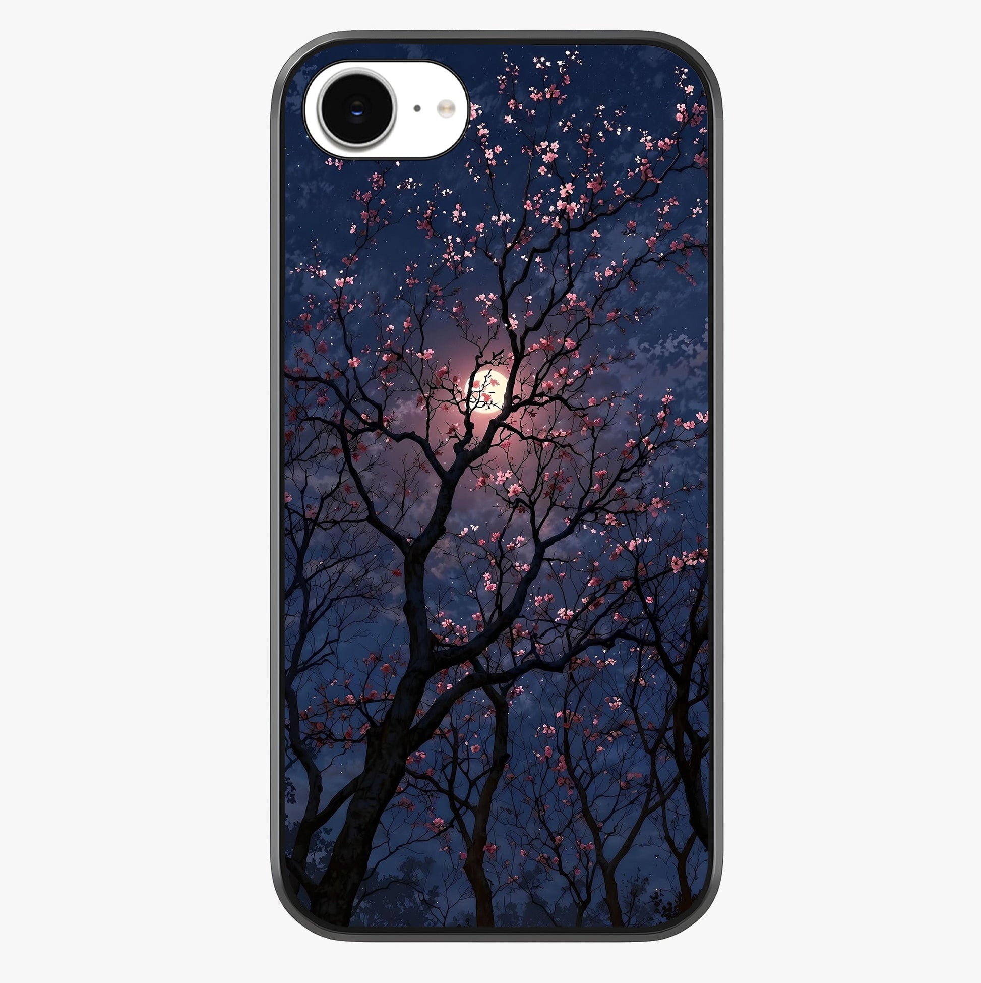 Twilight Sakura Serenade Glass Case showing full back design in clean flat view with glossy glass finish.