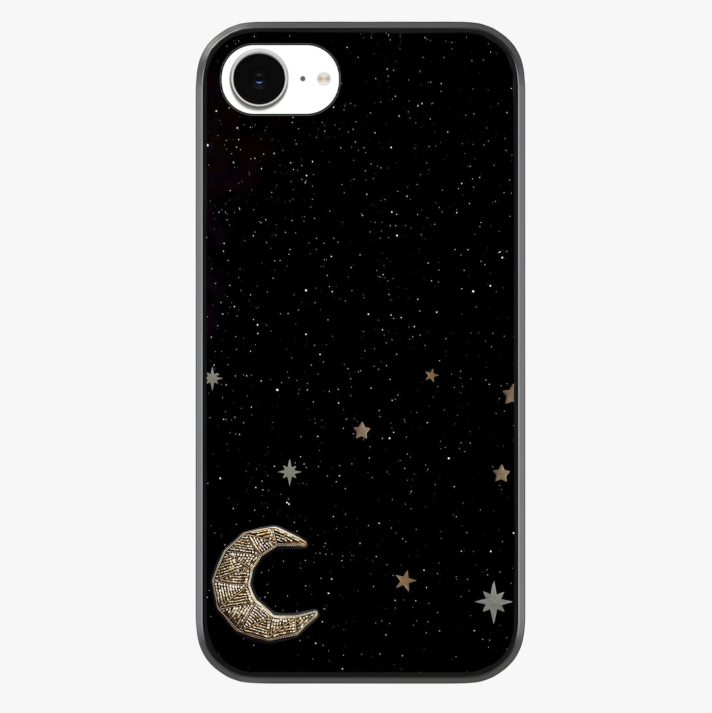 Twinkle Star With Half Moon Glass Case showing full back design in clean flat view with glossy glass finish.