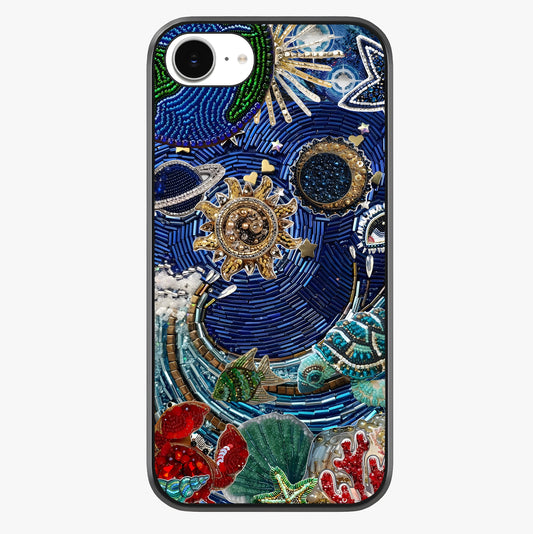 Universe Underwater Spark Glass Case showing full back design in clean flat view with glossy glass finish.