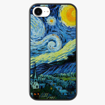 Van Gogh Art Glass Case showing full back design in clean flat view with glossy glass finish.