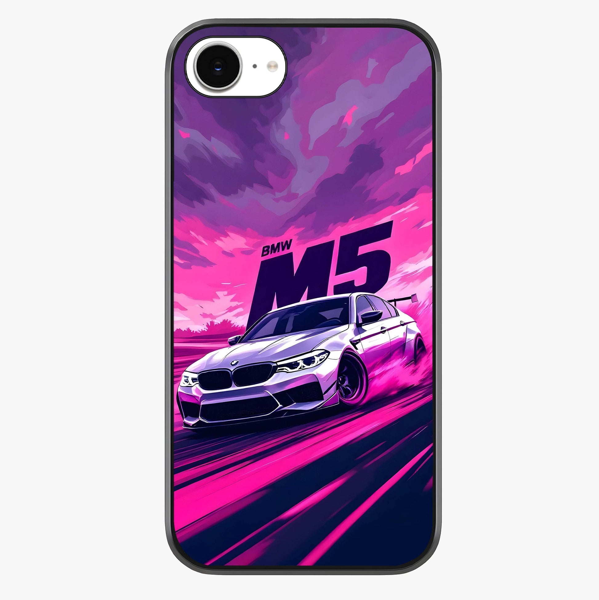 Velocity Drift Pulse Glass Case showing full back design in clean flat view with glossy glass finish.