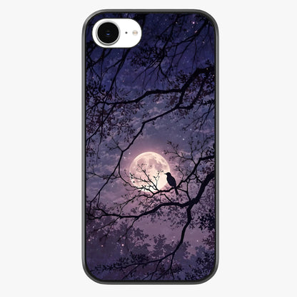 Whispering Moon Silence Glass Case showing full back design in clean flat view with glossy glass finish.