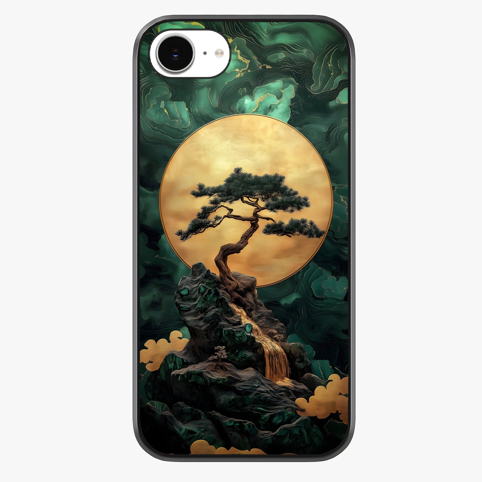 Zen Moon Rise Glass Case showing full back design in clean flat view with glossy glass finish.