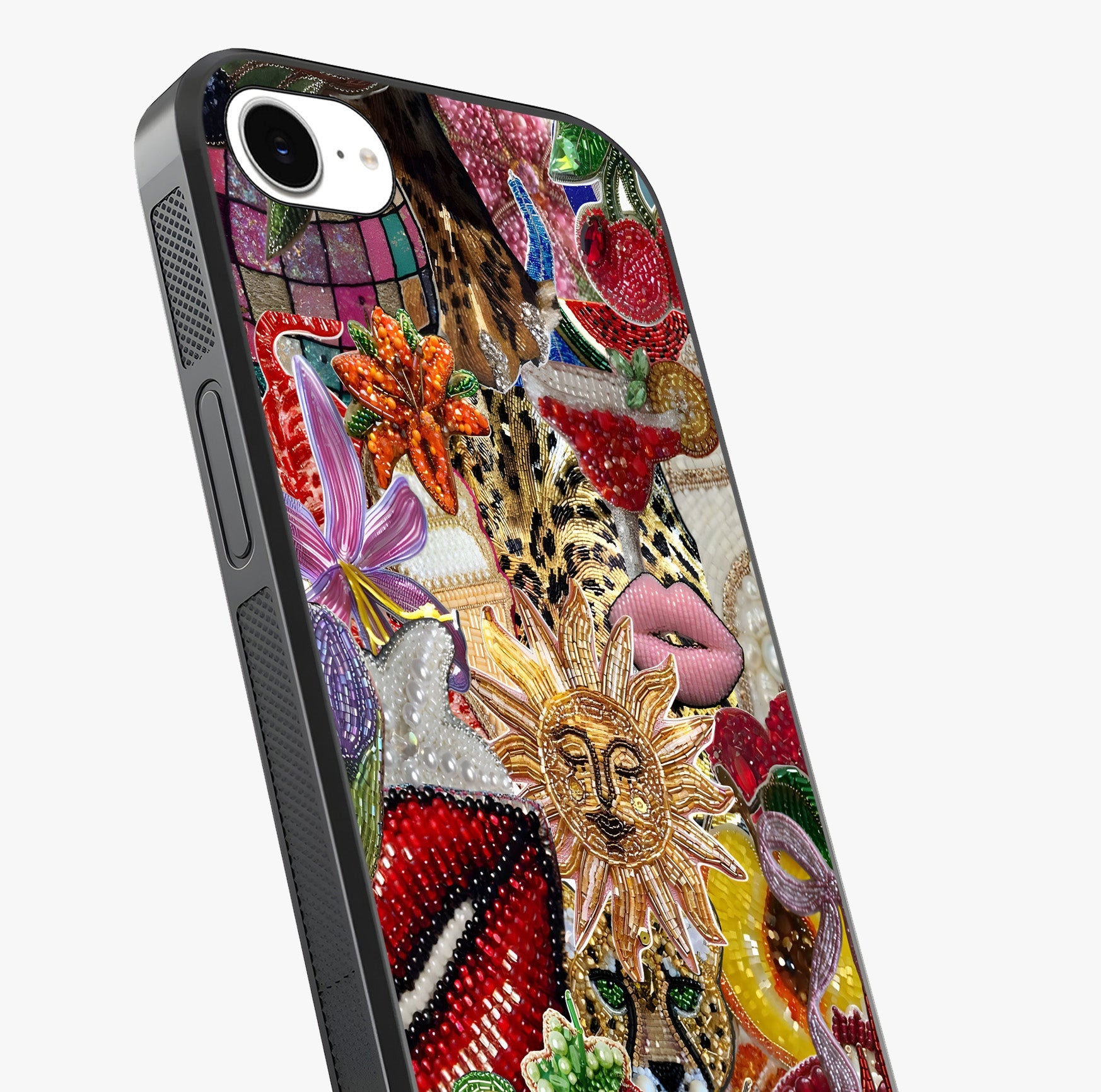 Beaded Fashion Jungle Glass Case captured at a warm angle highlighting gloss, texture and premium glass finish.