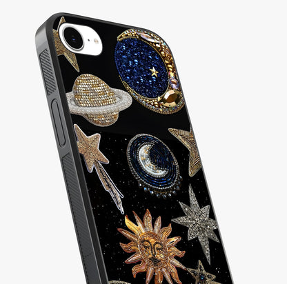 Celestial Gem Constellations Glass Case captured at a warm angle highlighting gloss, texture and premium glass finish.