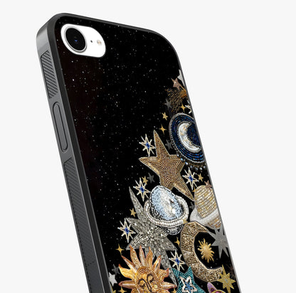 Cosmic Sparkle Dreams Glass Case captured at a warm angle highlighting gloss, texture and premium glass finish.