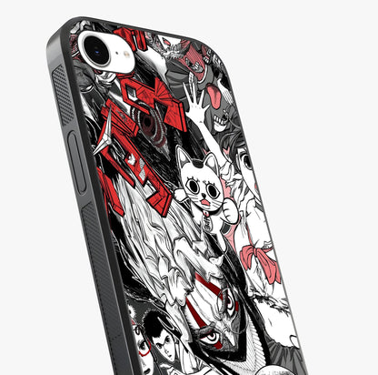 Crimson Chaos Panel Glass Case captured at a warm angle highlighting gloss, texture and premium glass finish.