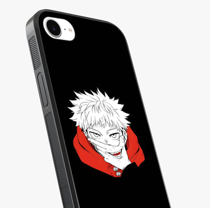 Crimson Chaos Smile Glass Case captured at a warm angle highlighting gloss, texture and premium glass finish.
