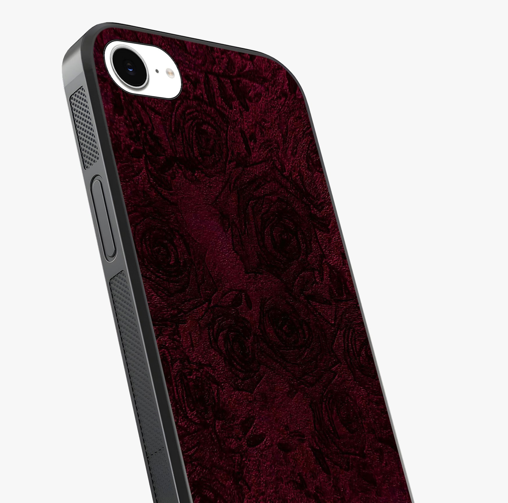 Crimson Fade Flow Glass Case captured at a warm angle highlighting gloss, texture and premium glass finish.