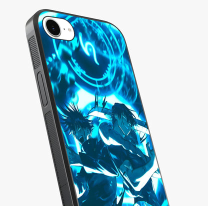 Cursed Energy Clash Glass Case captured at a warm angle highlighting gloss, texture and premium glass finish.