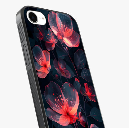 Dark Shade Of Flower Glass Case captured at a warm angle highlighting gloss, texture and premium glass finish.