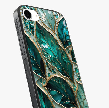 Emerald Leaf Glass Glass Case captured at a warm angle highlighting gloss, texture and premium glass finish.