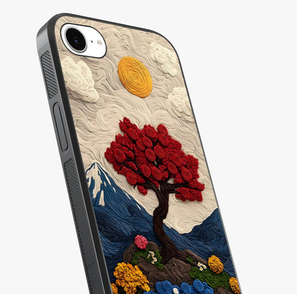 Eternal Nature Tapestry Glass Case captured at a warm angle highlighting gloss, texture and premium glass finish.