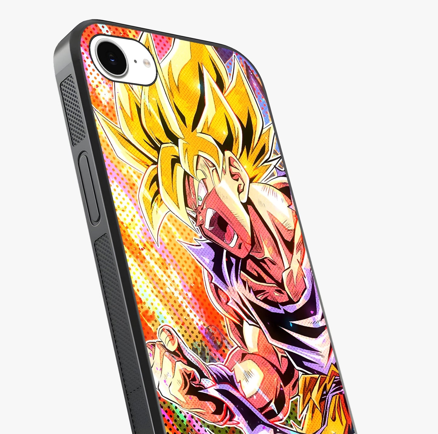 Firing Goku Glass Case captured at a warm angle highlighting gloss, texture and premium glass finish.