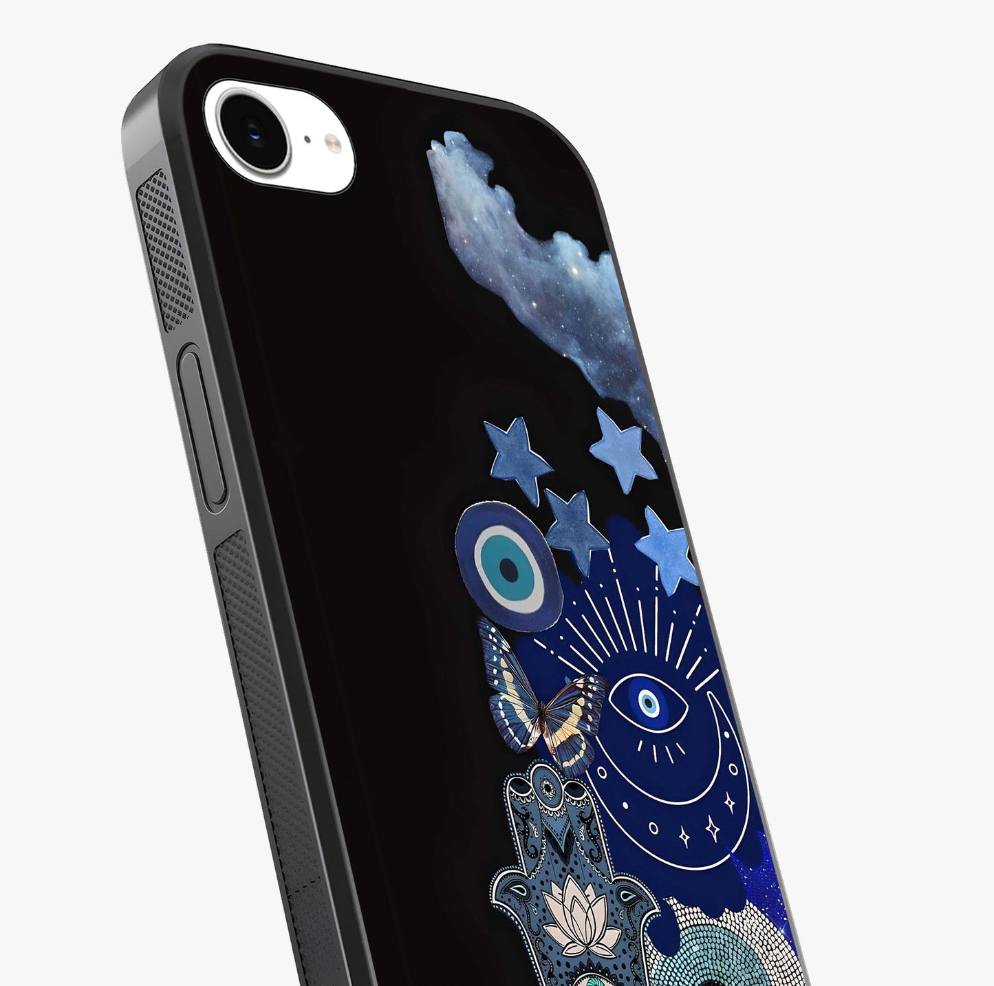 Galactic Charm Cluster Glass Case captured at a warm angle highlighting gloss, texture and premium glass finish.