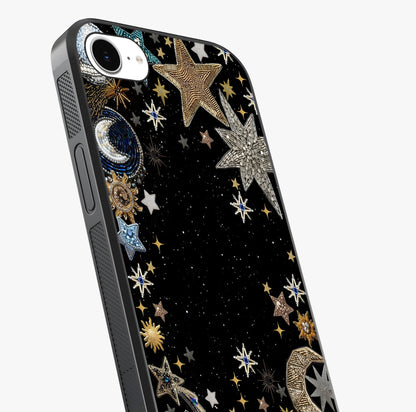 Galactic Jewel Stars Glass Case captured at a warm angle highlighting gloss, texture and premium glass finish.
