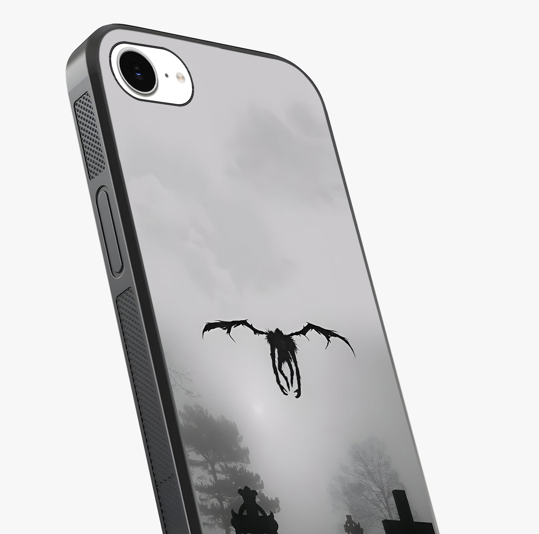 Graveyard Shadow Descent Glass Case captured at a warm angle highlighting gloss, texture and premium glass finish.