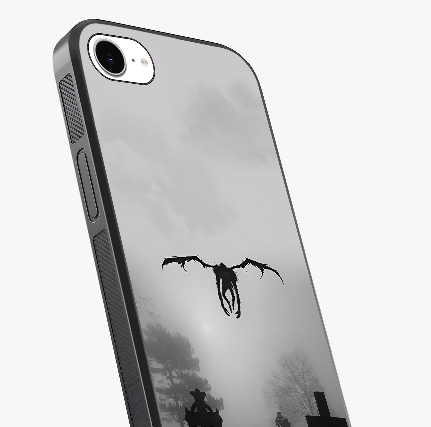 Graveyard Shadow Descent Glass Case captured at a warm angle highlighting gloss, texture and premium glass finish.