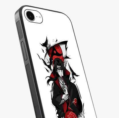 Itachi Sharingan Glass Case captured at a warm angle highlighting gloss, texture and premium glass finish.