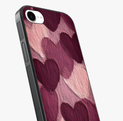 Layered Paper Hearts Glass Case captured at a warm angle highlighting gloss, texture and premium glass finish.