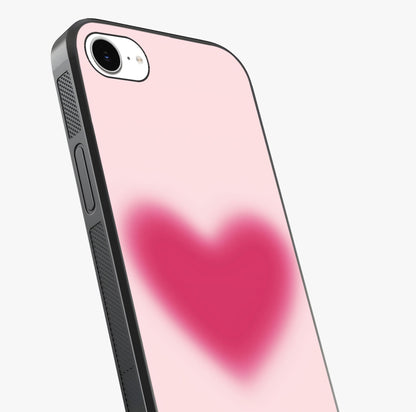 Pink Aura Heart Glass Case captured at a warm angle highlighting gloss, texture and premium glass finish.