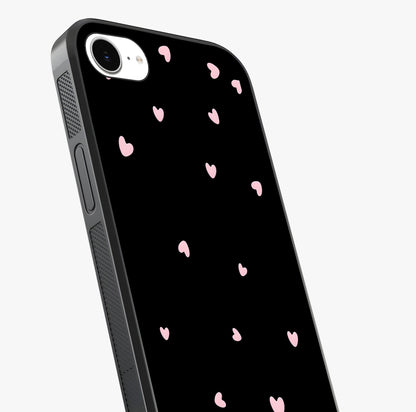 Pink Love Drops Glass Case captured at a warm angle highlighting gloss, texture and premium glass finish.