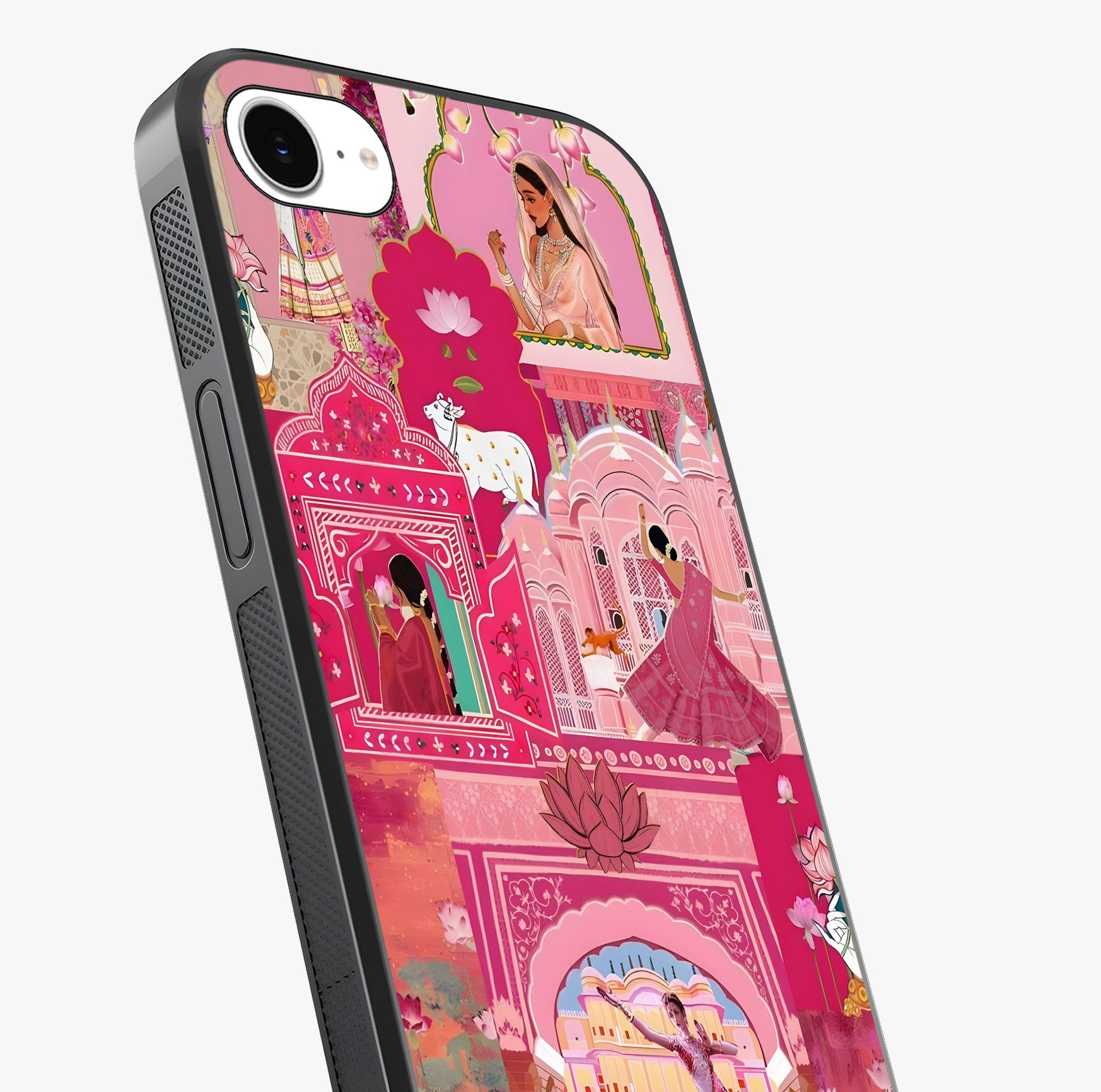 Pink Palace Muse Glass Case captured at a warm angle highlighting gloss, texture and premium glass finish.