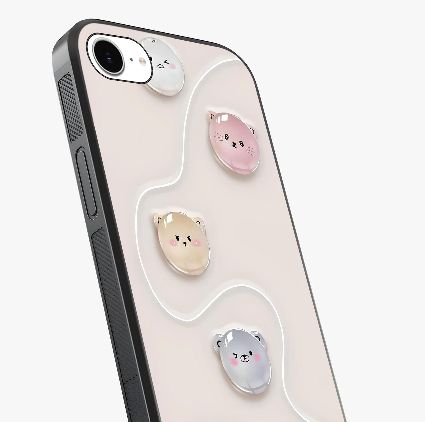 Puffy Face Parade Glass Case captured at a warm angle highlighting gloss, texture and premium glass finish.