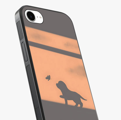 Puppy Shadow Art Glass Case captured at a warm angle highlighting gloss, texture and premium glass finish.