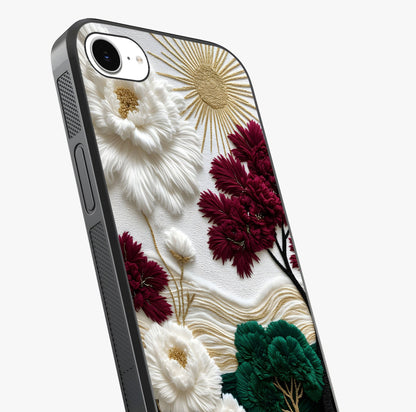 Radiant Bloom Elegance Glass Case captured at a warm angle highlighting gloss, texture and premium glass finish.