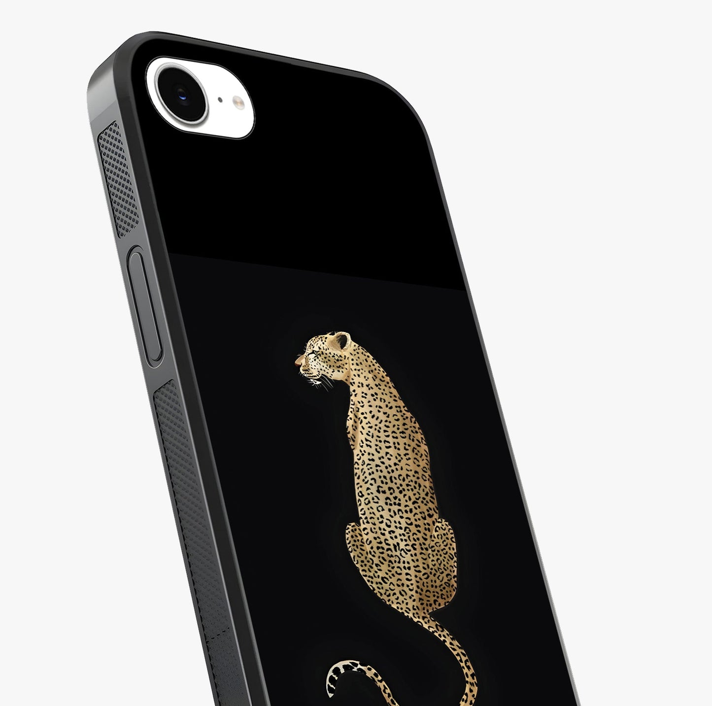 Regal Leopard Glass Case captured at a warm angle highlighting gloss, texture and premium glass finish.