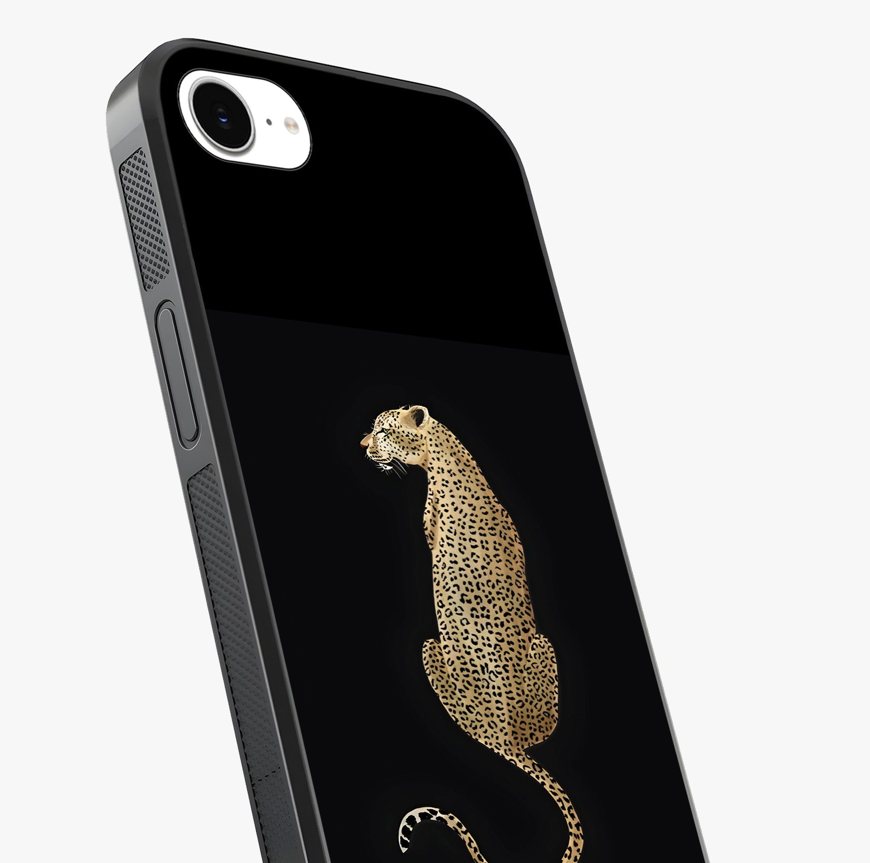 Regal Leopard Glass Case captured at a warm angle highlighting gloss, texture and premium glass finish.