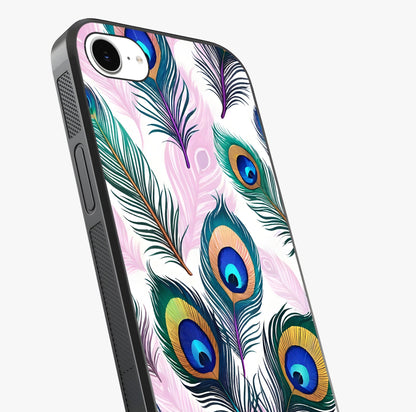 Royal Peacock Feathers Glass Case captured at a warm angle highlighting gloss, texture and premium glass finish.