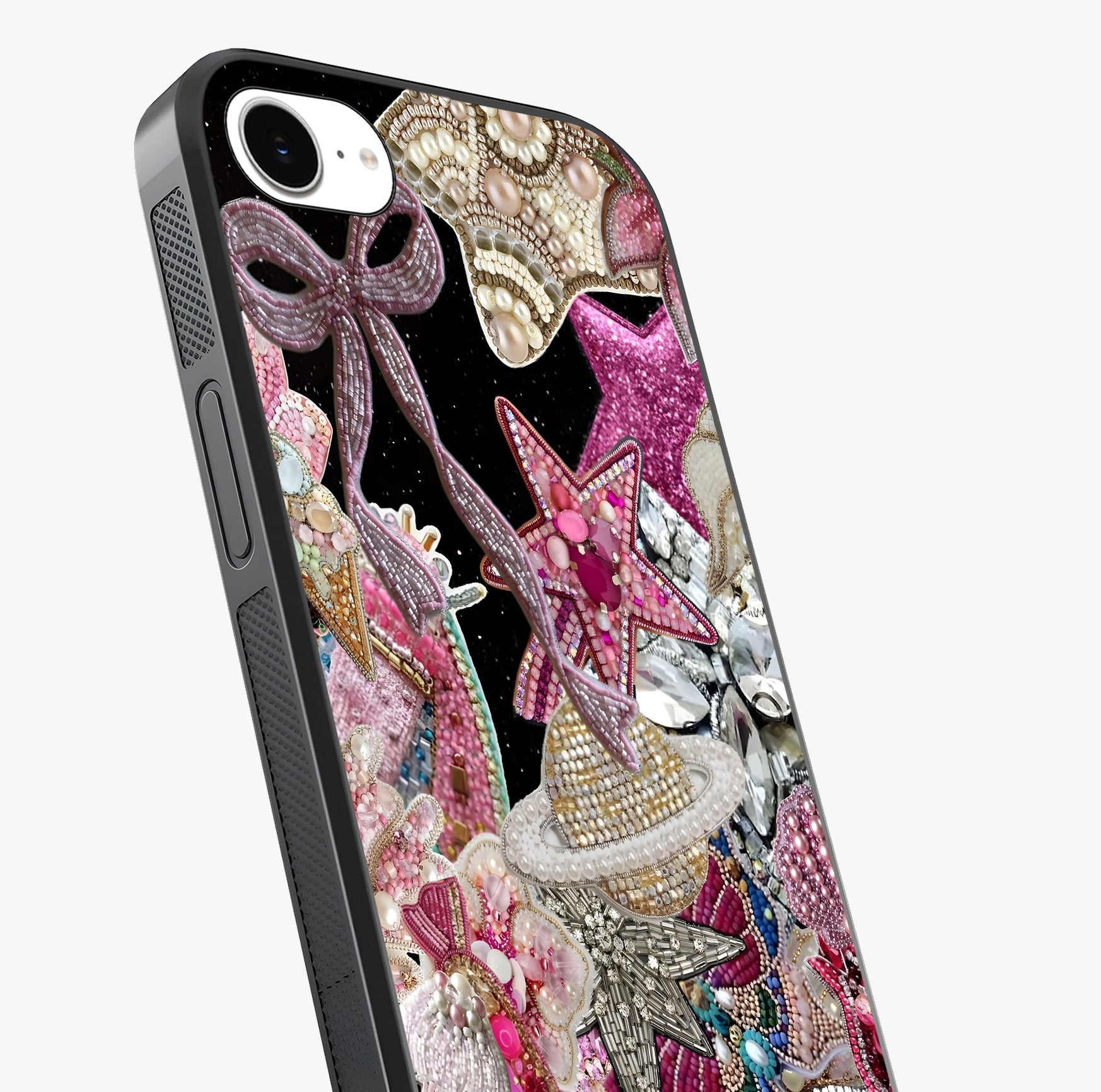 Starlit Jewel Dream Glass Case captured at a warm angle highlighting gloss, texture and premium glass finish.