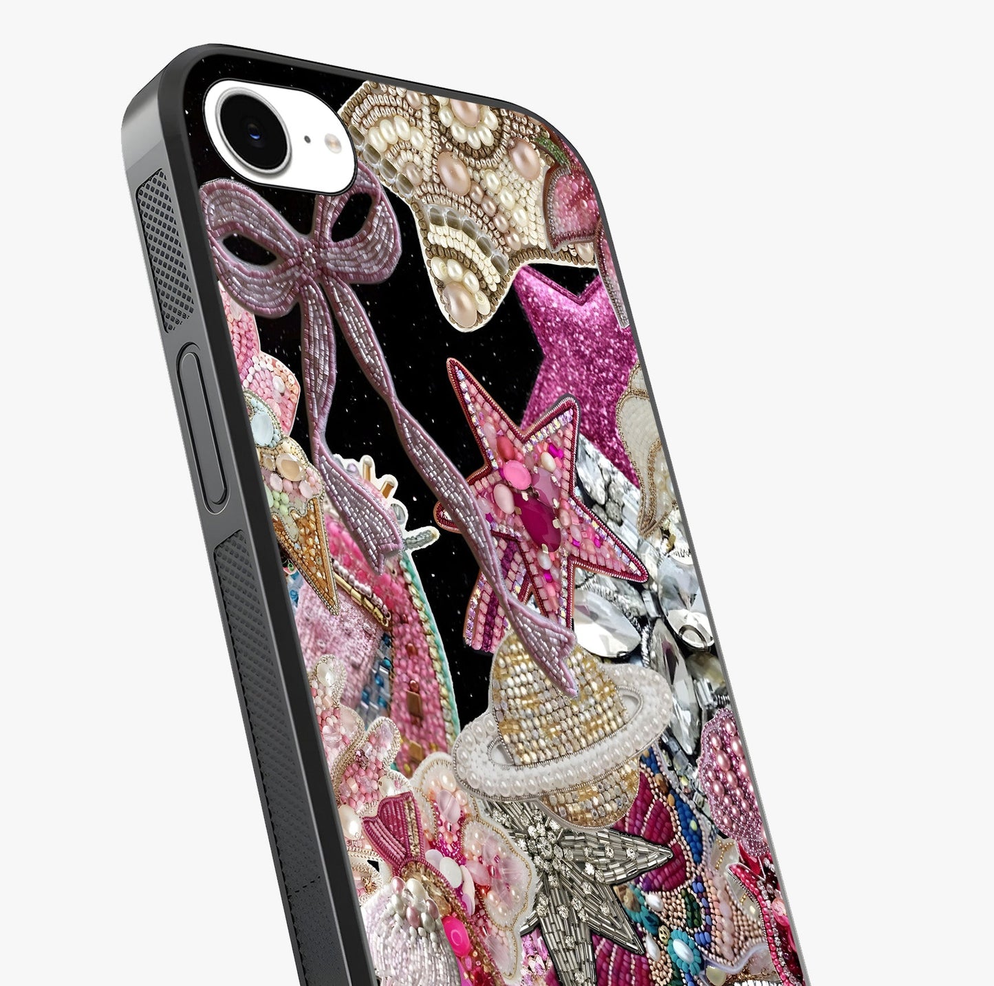 Starlit Jewel Dream Glass Case captured at a warm angle highlighting gloss, texture and premium glass finish.