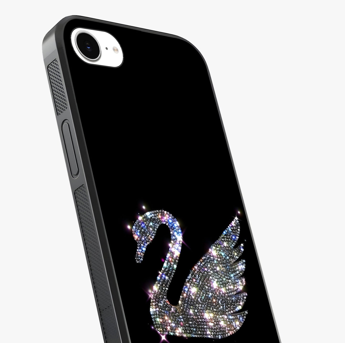 Starlit Swan Grace Glass Case captured at a warm angle highlighting gloss, texture and premium glass finish.