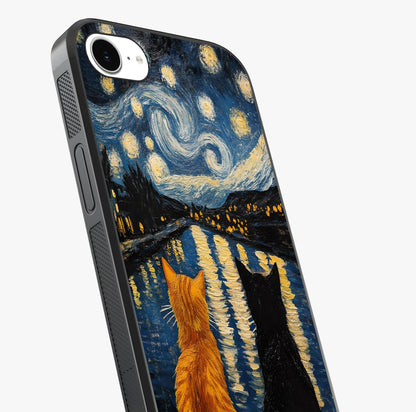Starry River Cats Glass Case captured at a warm angle highlighting gloss, texture and premium glass finish.