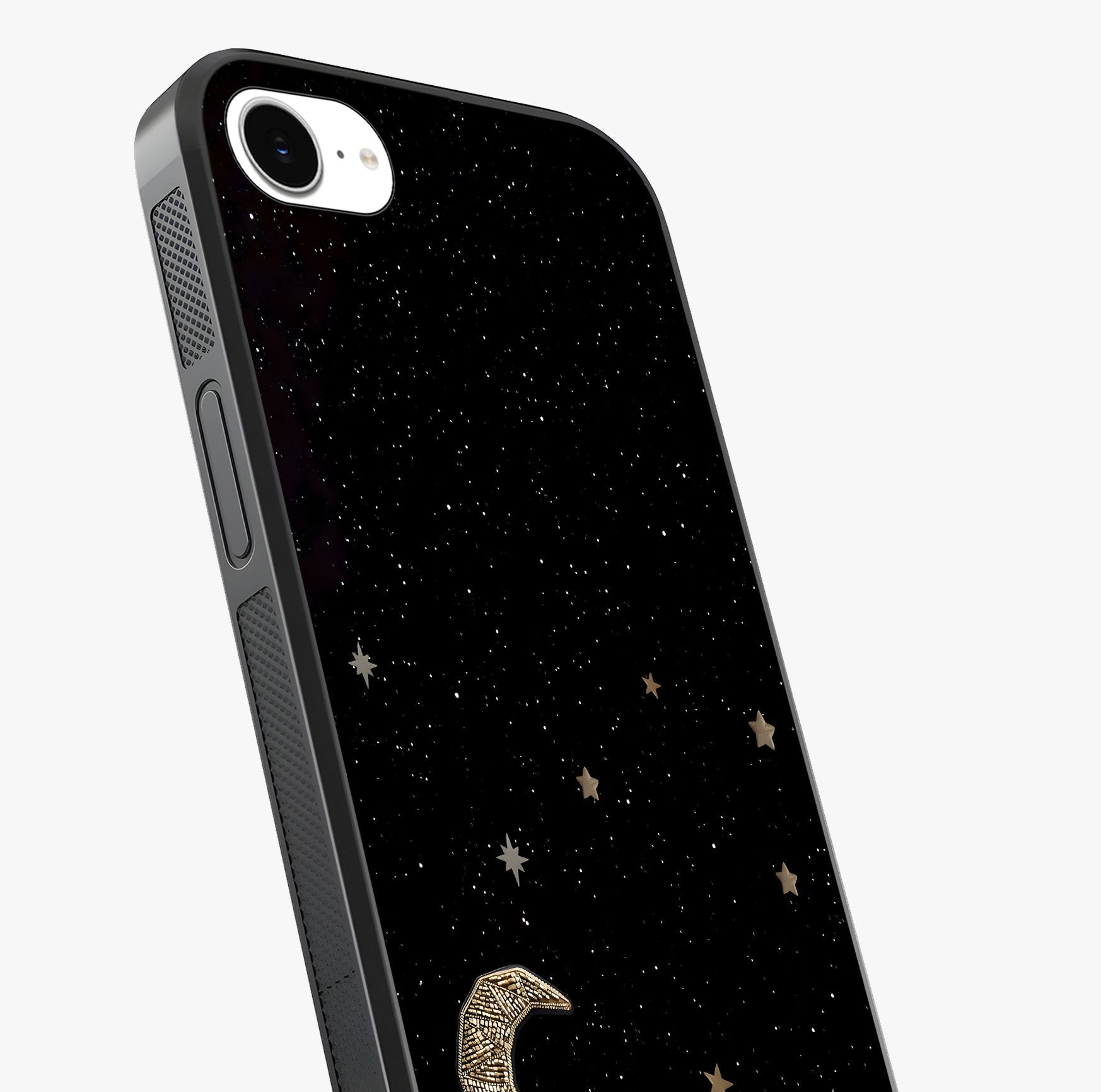Twinkle Star With Half Moon Glass Case captured at a warm angle highlighting gloss, texture and premium glass finish.
