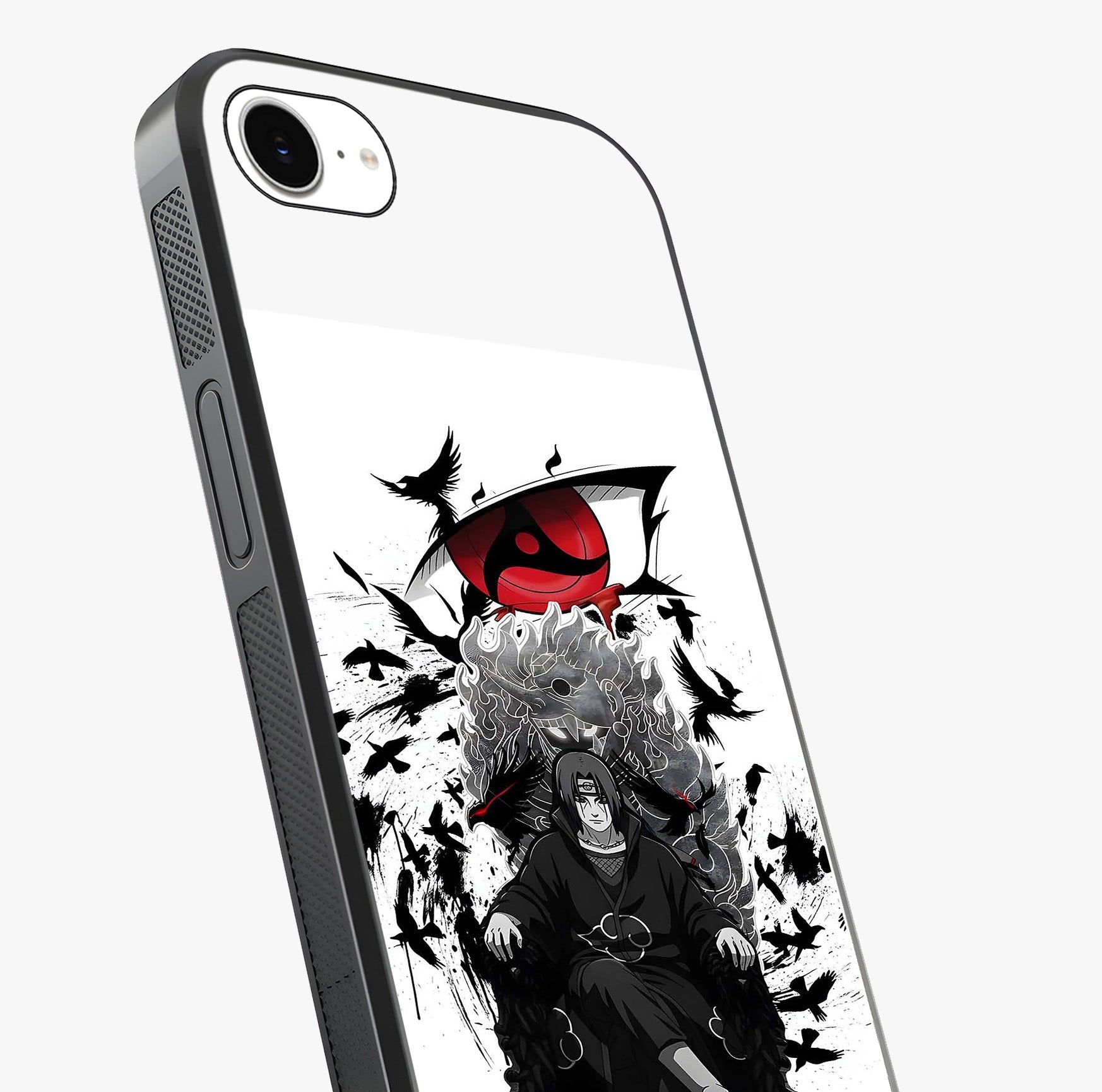 Uchiha Shadow Throne Glass Case captured at a warm angle highlighting gloss, texture and premium glass finish.
